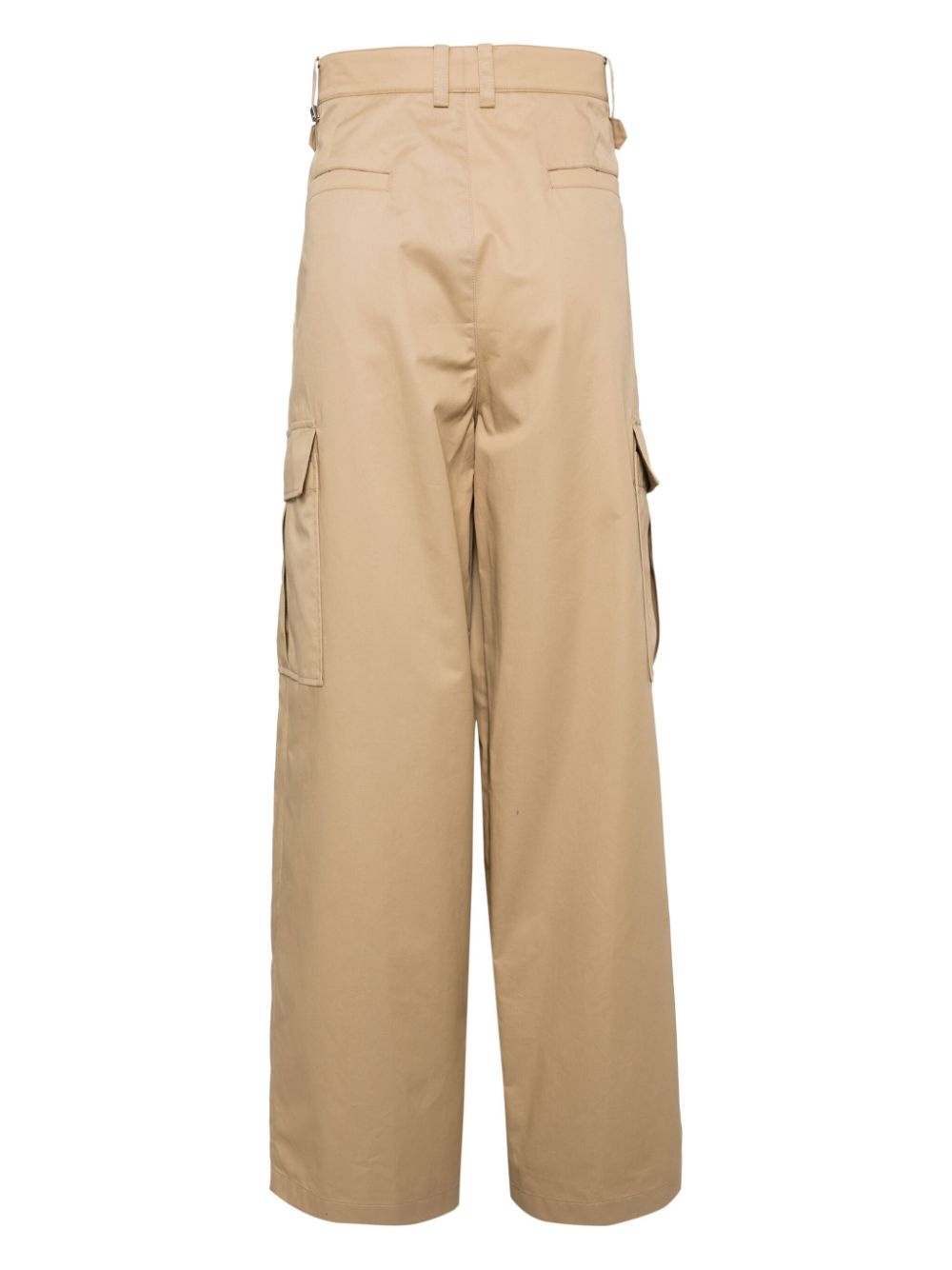 wide-leg cotton cargo trousers - 2