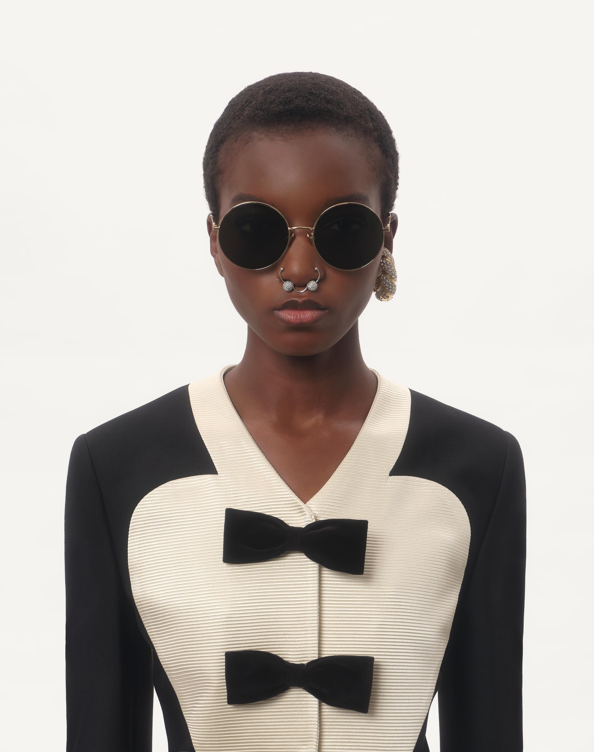 CREPE COUTURE JACKET WITH BOWS - 5