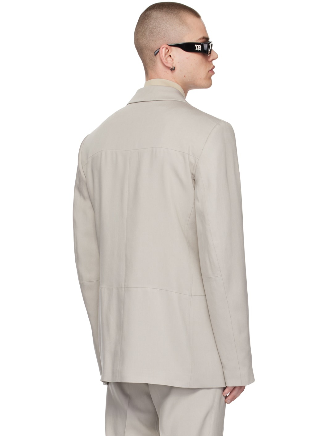 Taupe Tailored Blazer - 3
