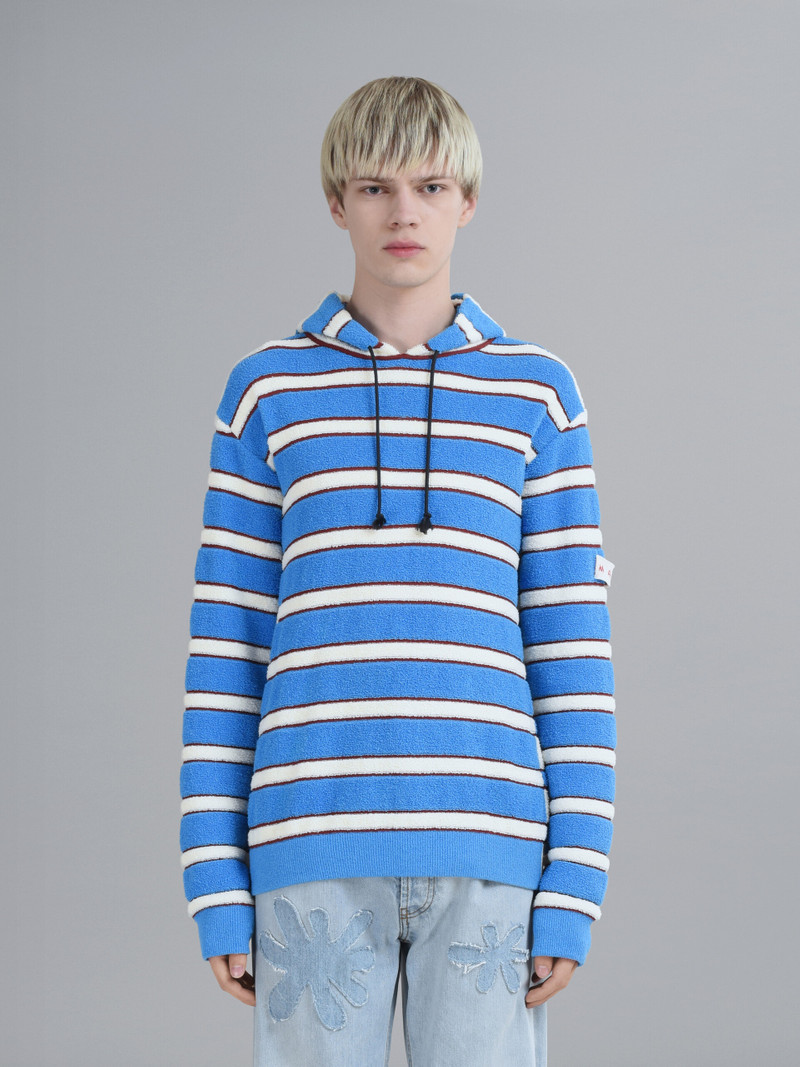 Marni STRIPED TERRY-KNIT HOODED SWEATER outlook
