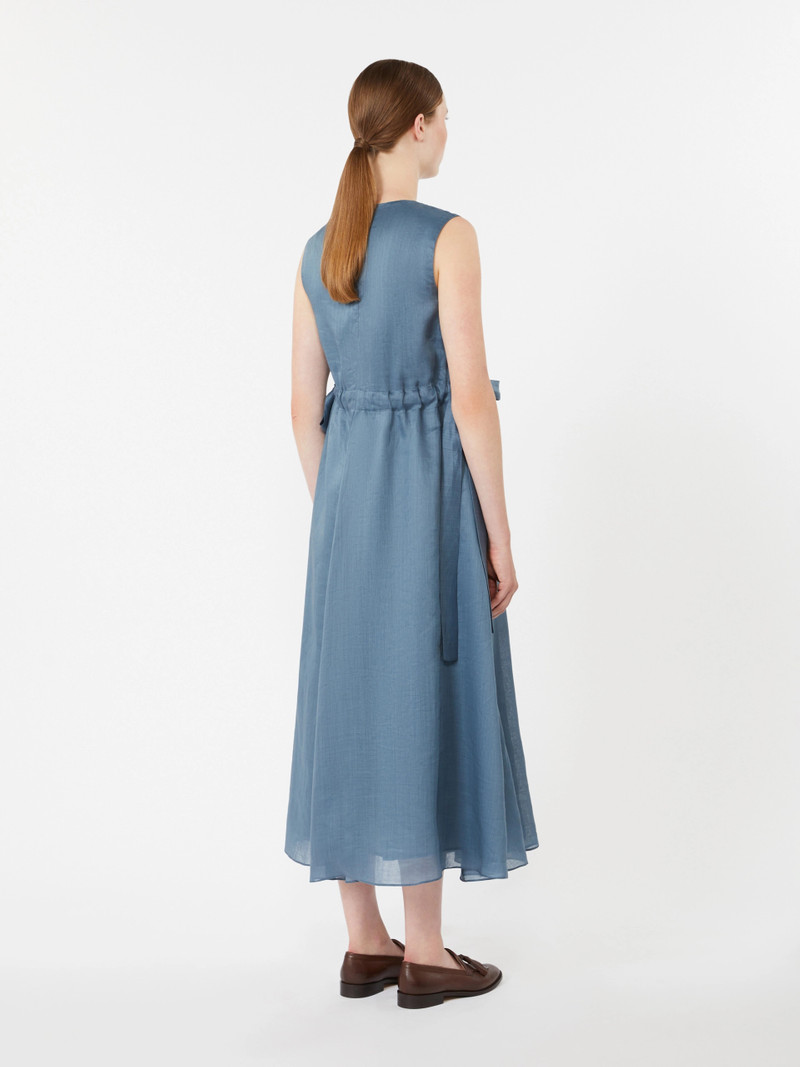 AQUILE Long ramie dress - SKY BLUE 4