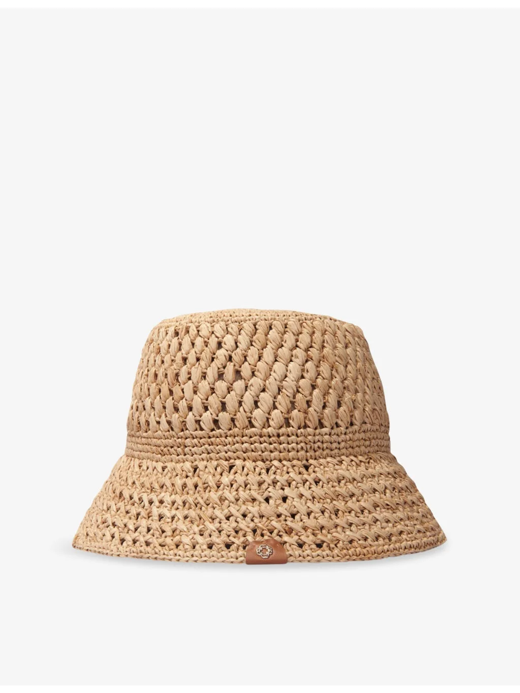 Logo-Badge Raffia Bucket Hat - 1