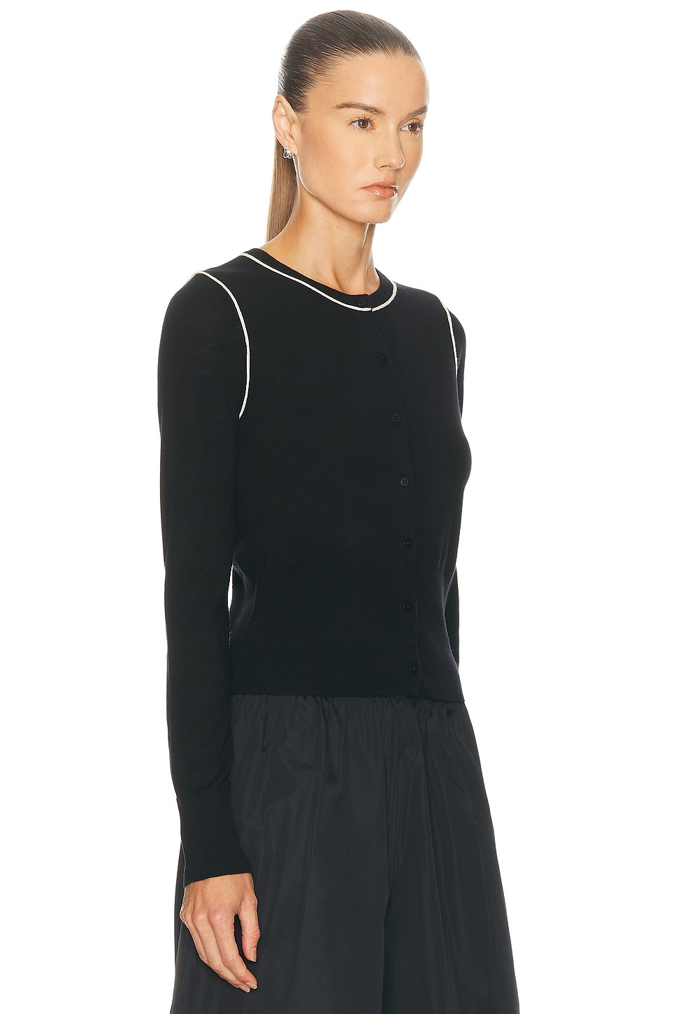 Wool Fine Line Cardigan - 2