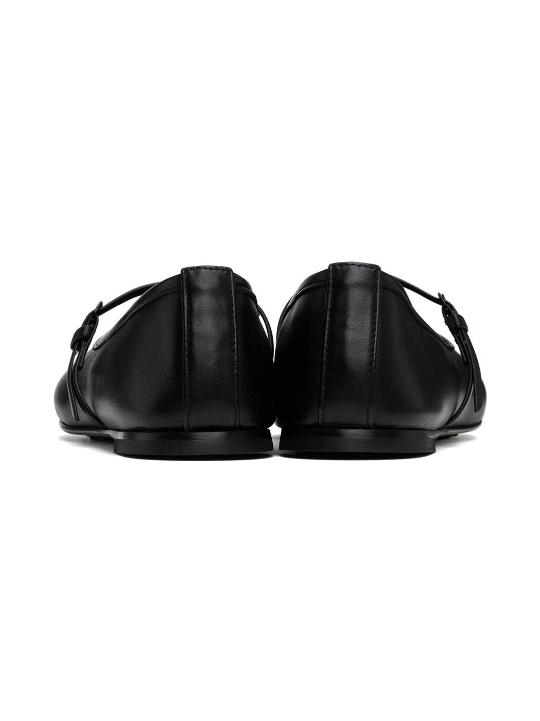 Black Balla Strap Ballerina Flats - 2