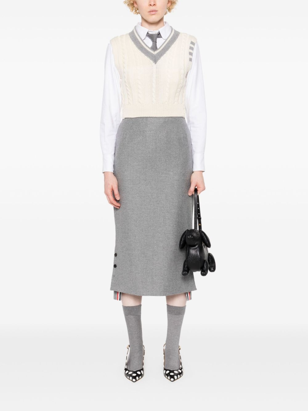 4-Bar cable-knit vest - 2