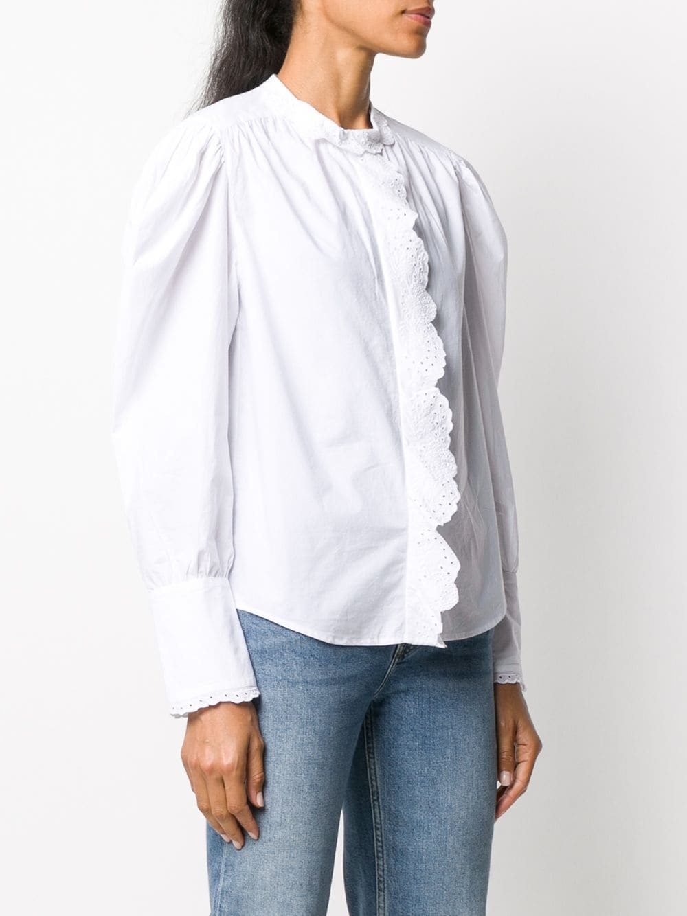 Orlana lace-embellished cotton blouse - 3