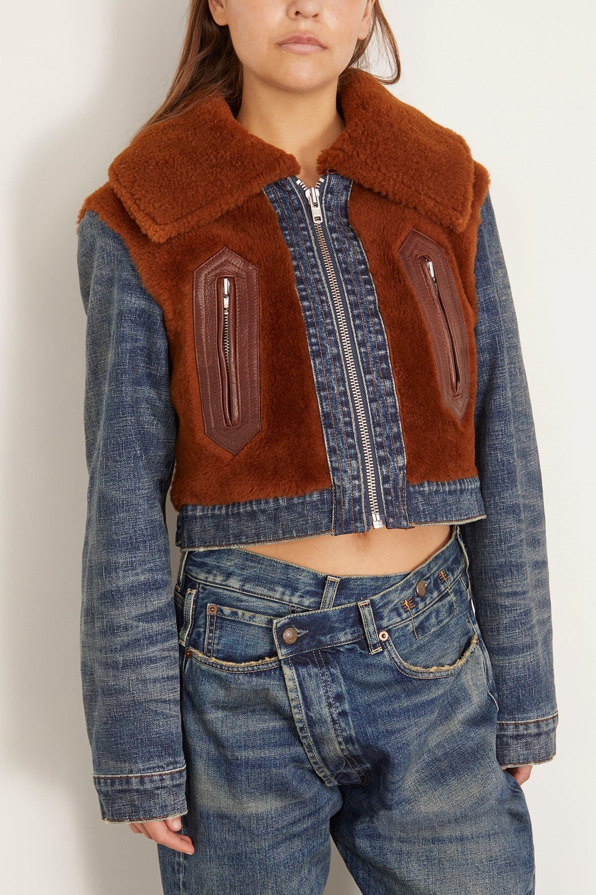 Denim Fur Jacket in Melvin Blue Stretch - 3