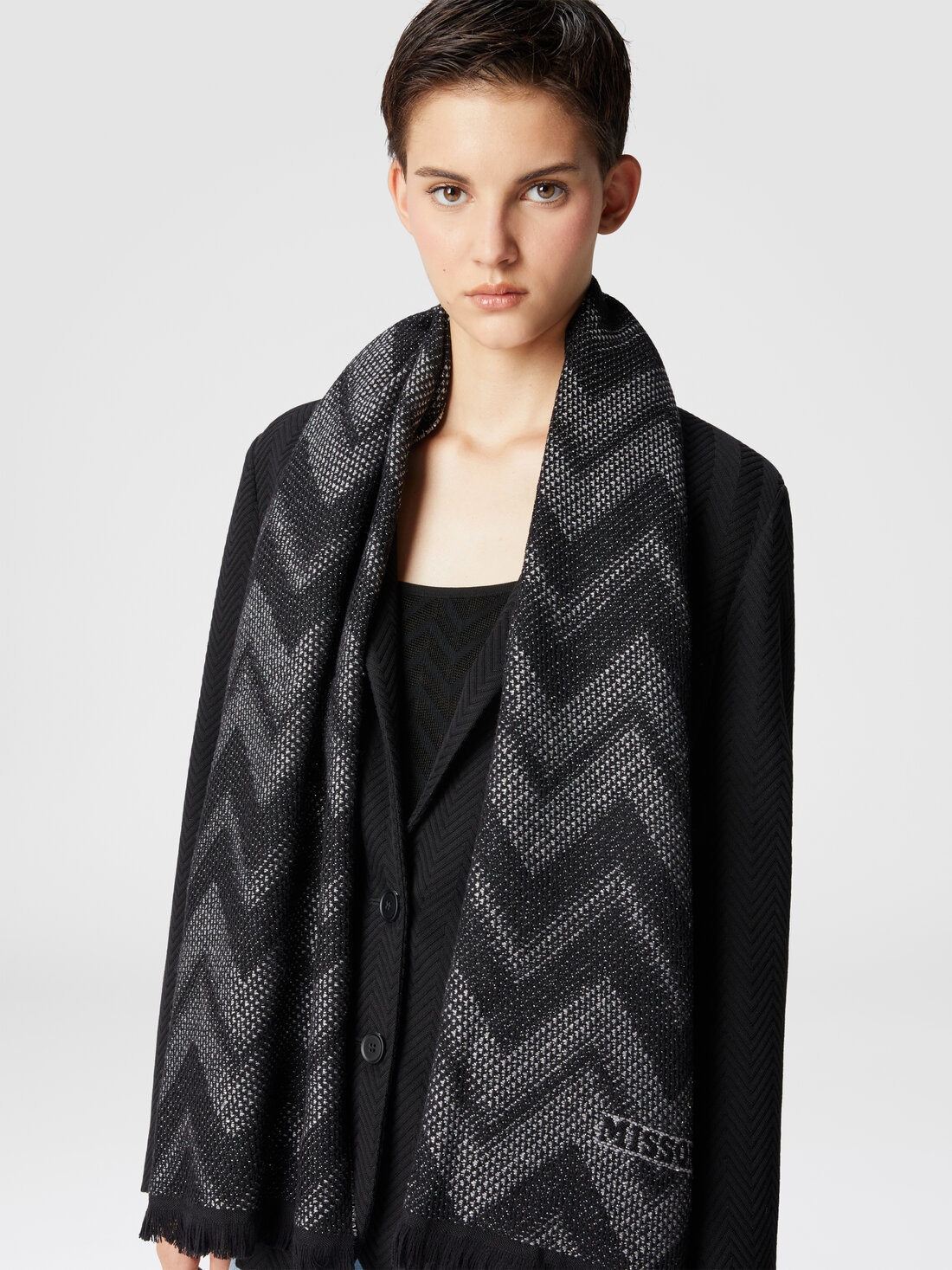 Zigzag wool stole - 3