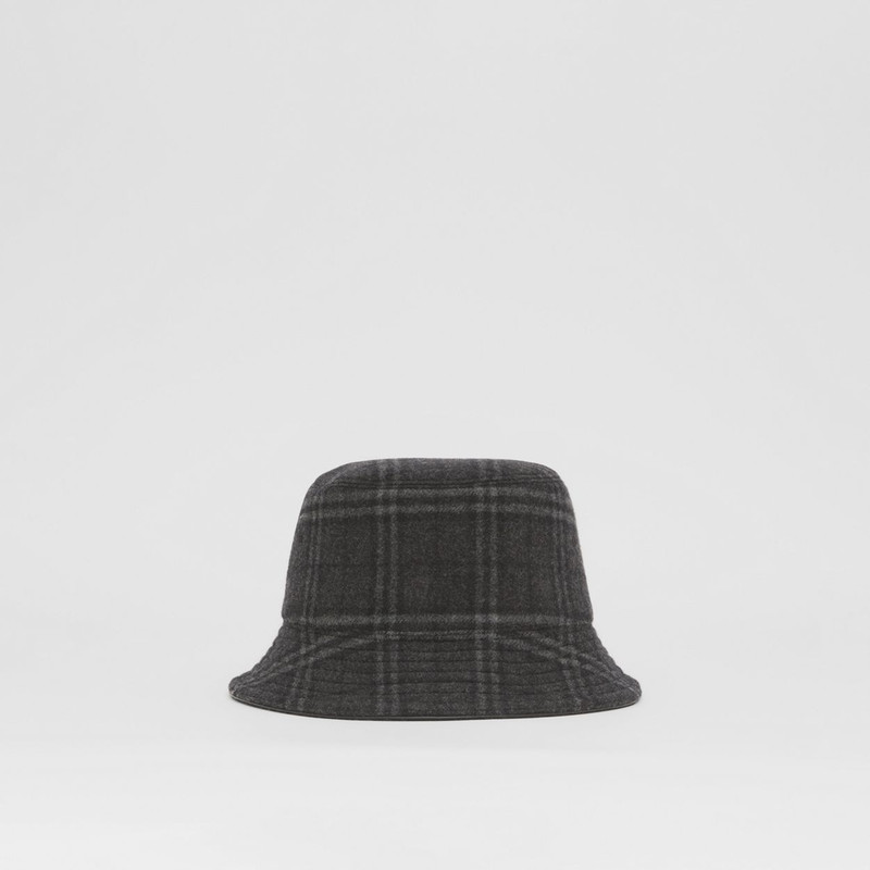 Check Wool Cashmere Bucket Hat 7
