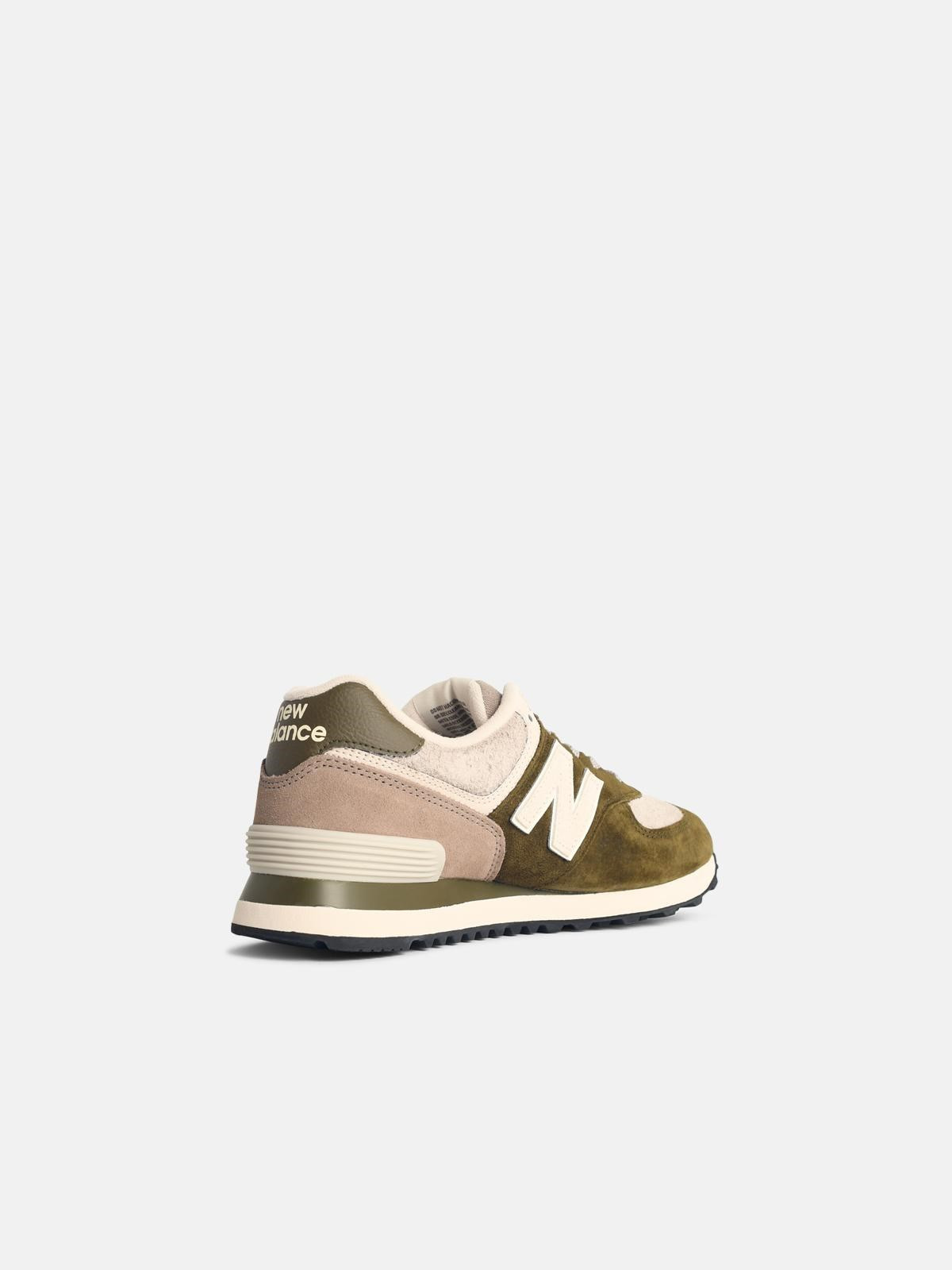 '574' TWO-TONE LEATHER SNEAKERS - 3