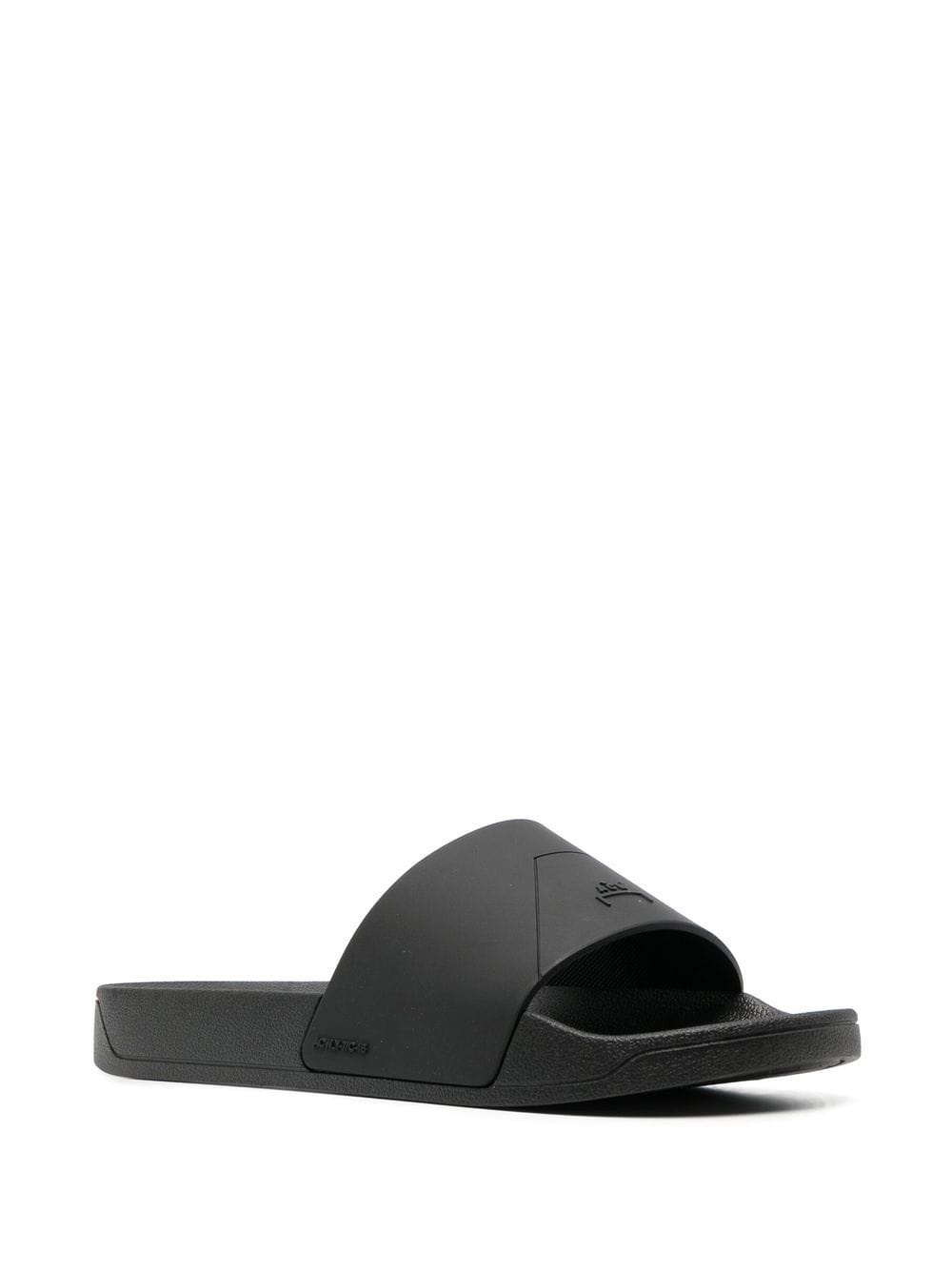 embossed-logo open-toe slides - 2