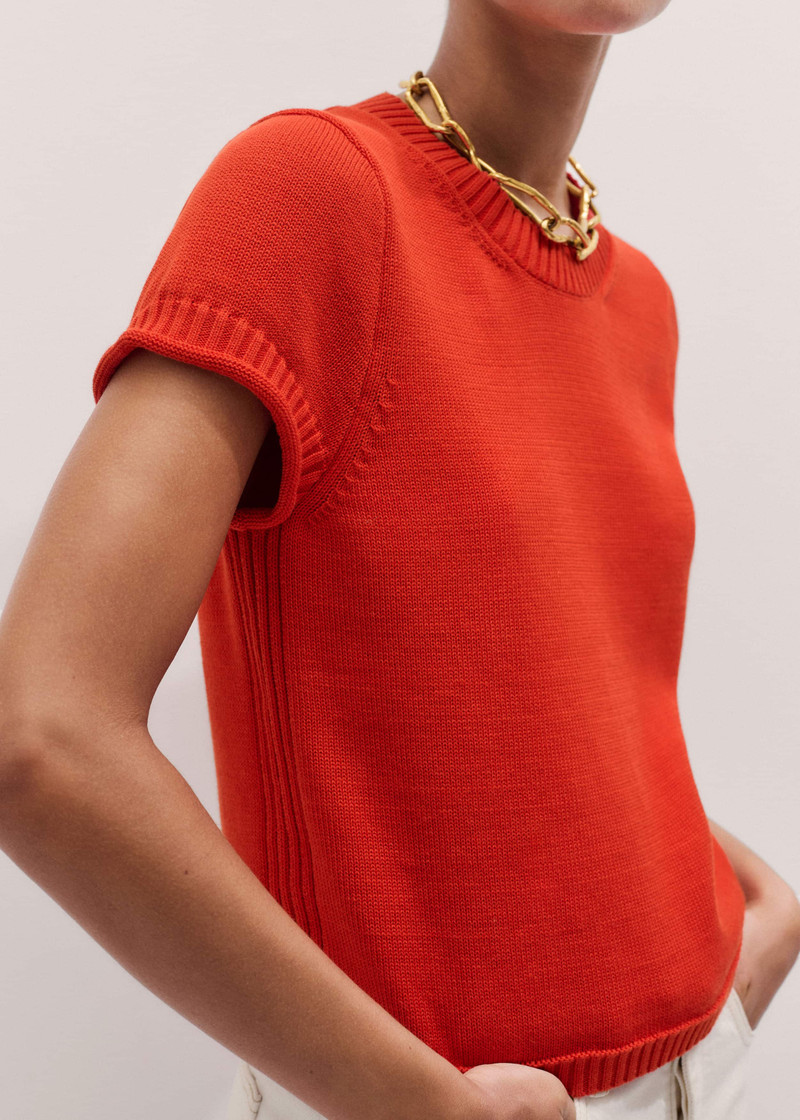 ME+EM Shrunken Straight Knit Baby Tee outlook