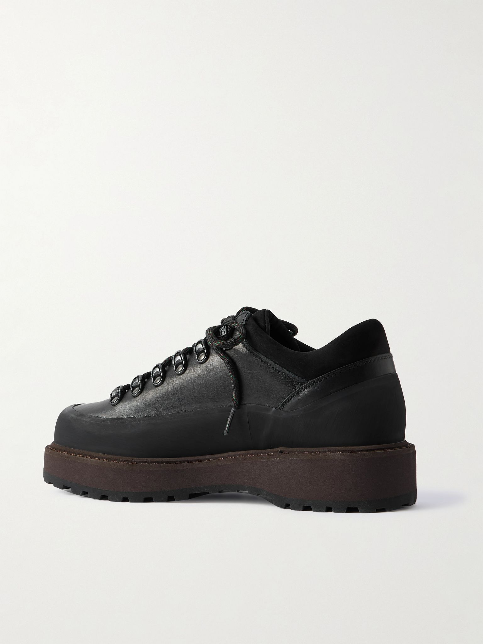 Cornaro Gomma Rubber and Suede-Trimmed Full Grain-Leather Sneakers Black - 4