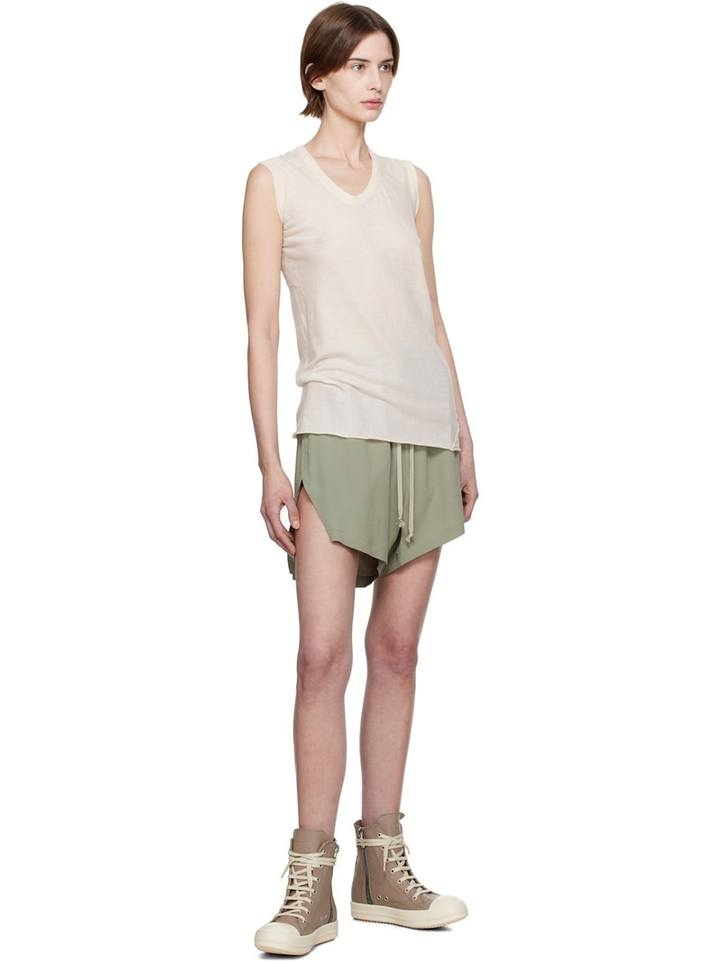 Rick Owens Taupe Hollywood Leather Sneakers outlook