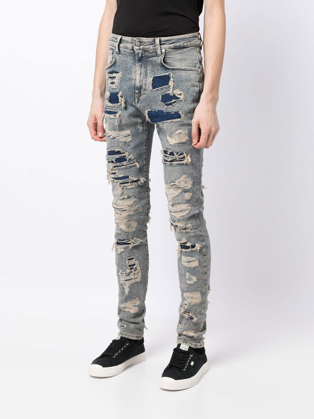 all-over distressed-finish jeans - 3