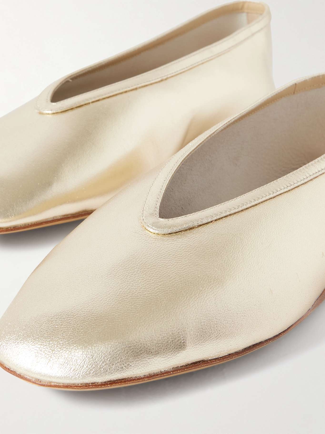 Luna metallic leather ballet flats Gold - 4