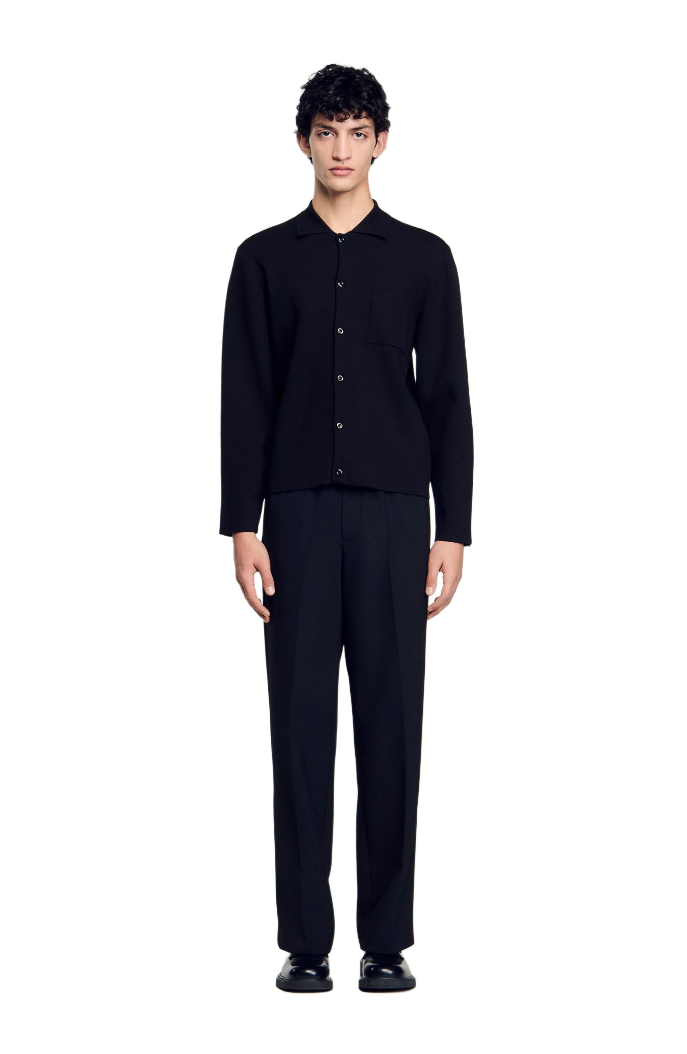 SANDRO Button-down cardigan in Black at Nordstrom - 3