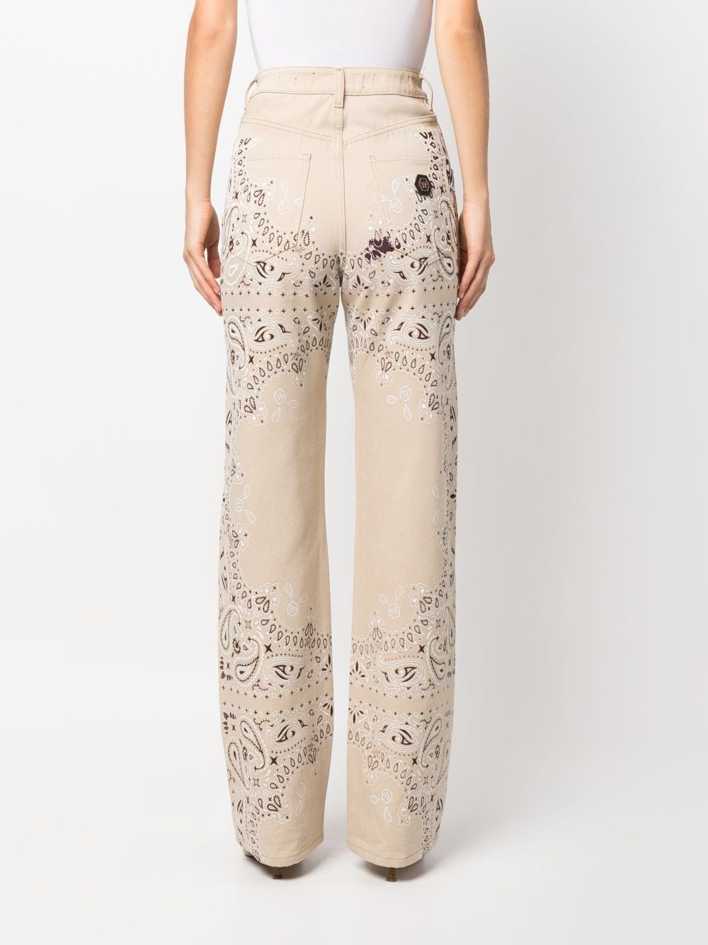 paisley-print cotton jeans - 4