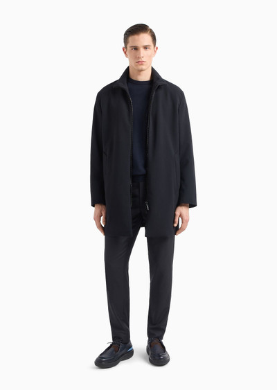 GIORGIO ARMANI Long technical wool pea coat outlook