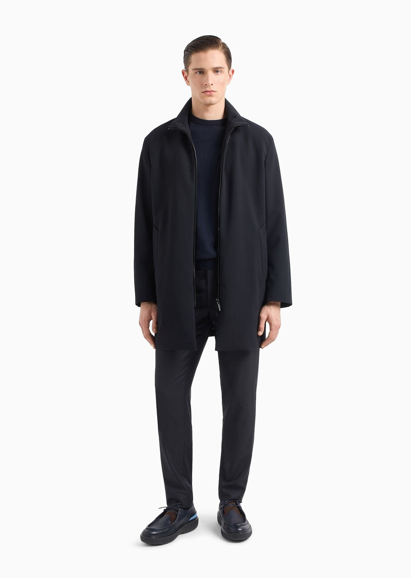 GIORGIO ARMANI Long technical wool pea coat outlook