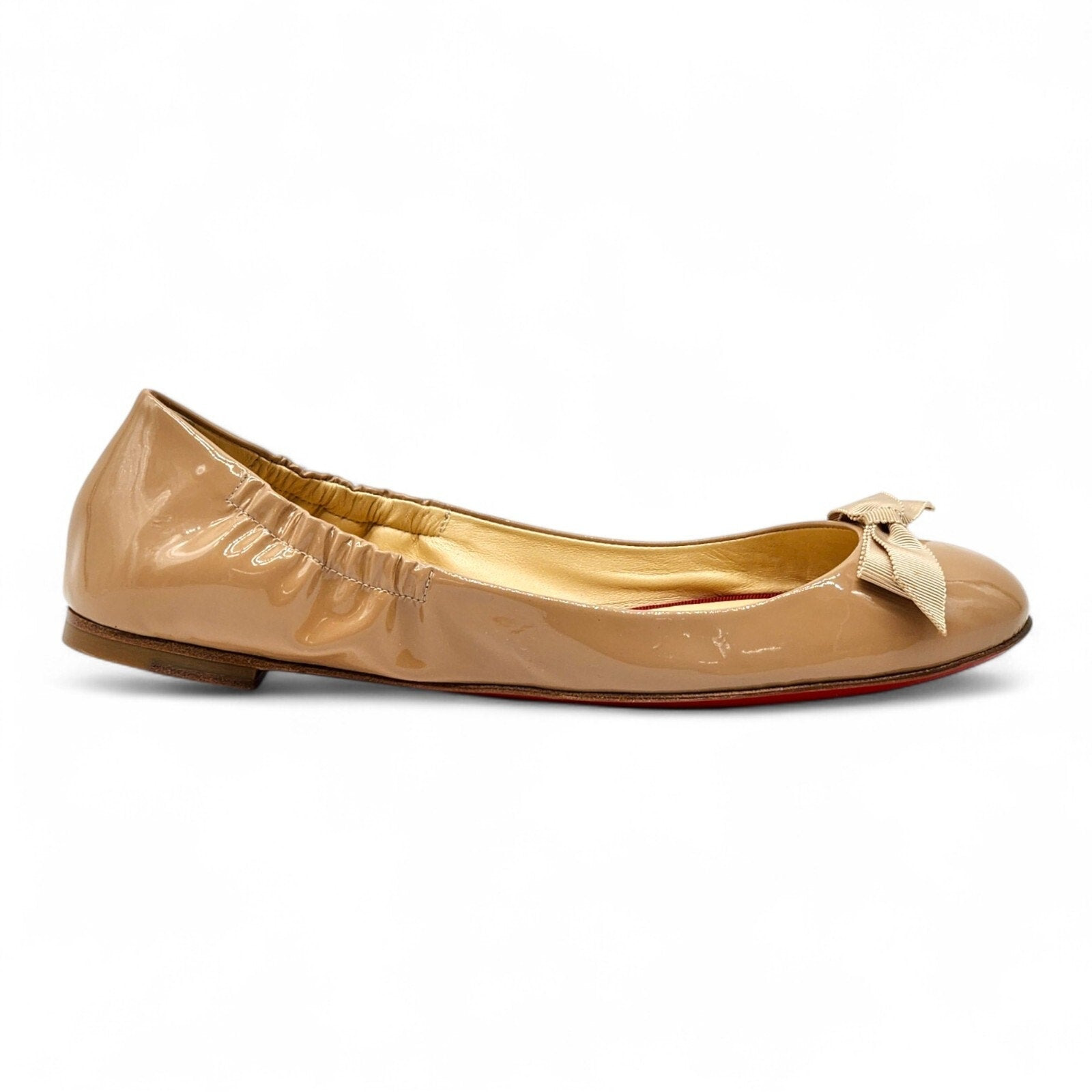 Christian Louboutin Gloriana Patent Leather Ballet Flats Nude EU 41 US 10.5 - 2
