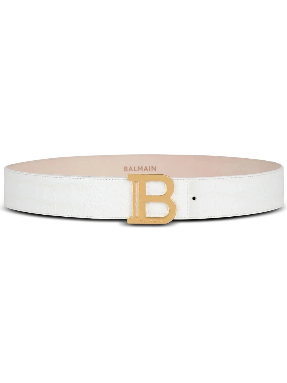 leather logo-buckle belt - 1