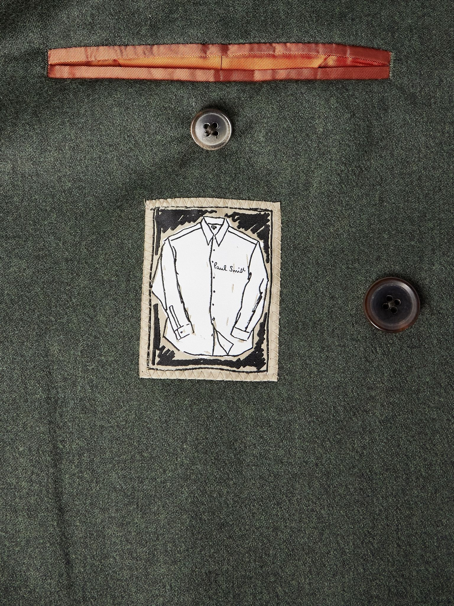 Double-Breasted Wool and Cashmere-Blend Suit Jacket Green - 5