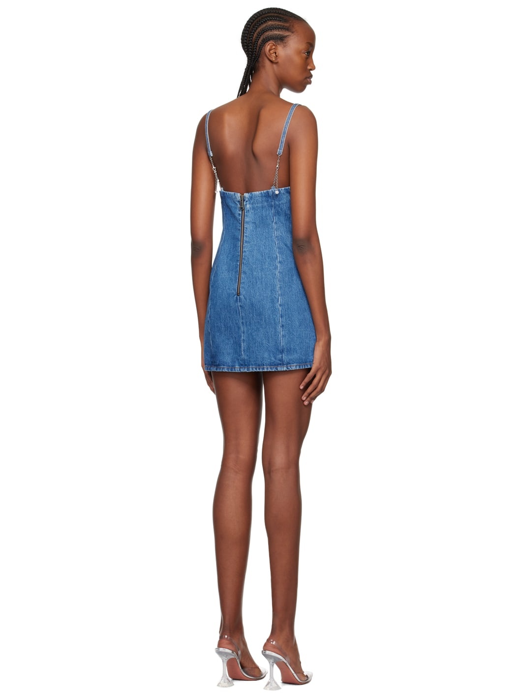 Blue Crystal Denim Minidress - 3