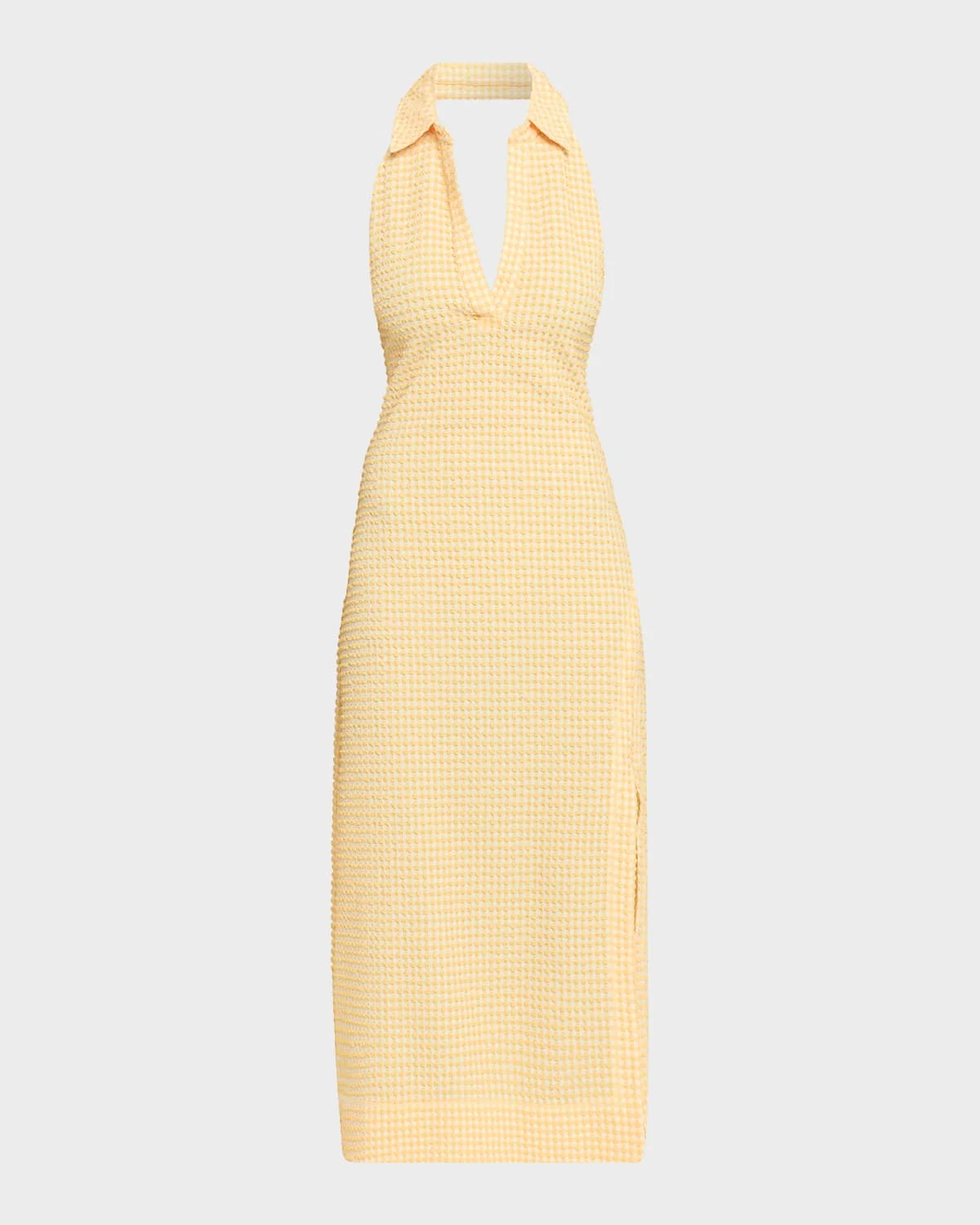 Clairmont Seersucker Gingham Halter Dress - 1