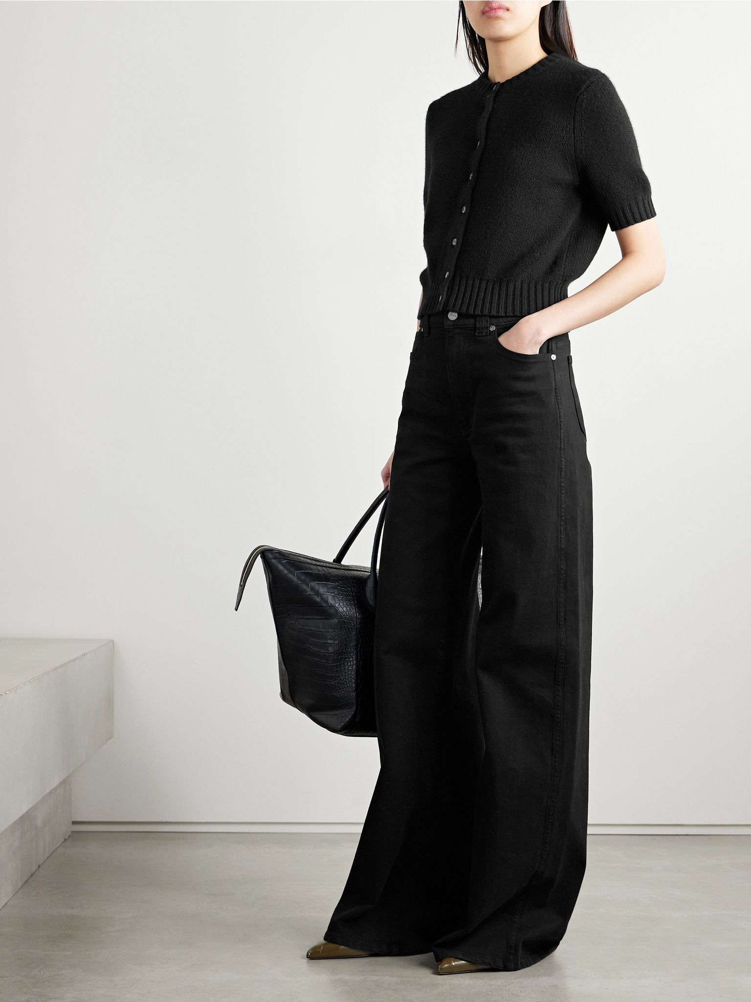 Dane high-rise wide-leg jeans Black - 2