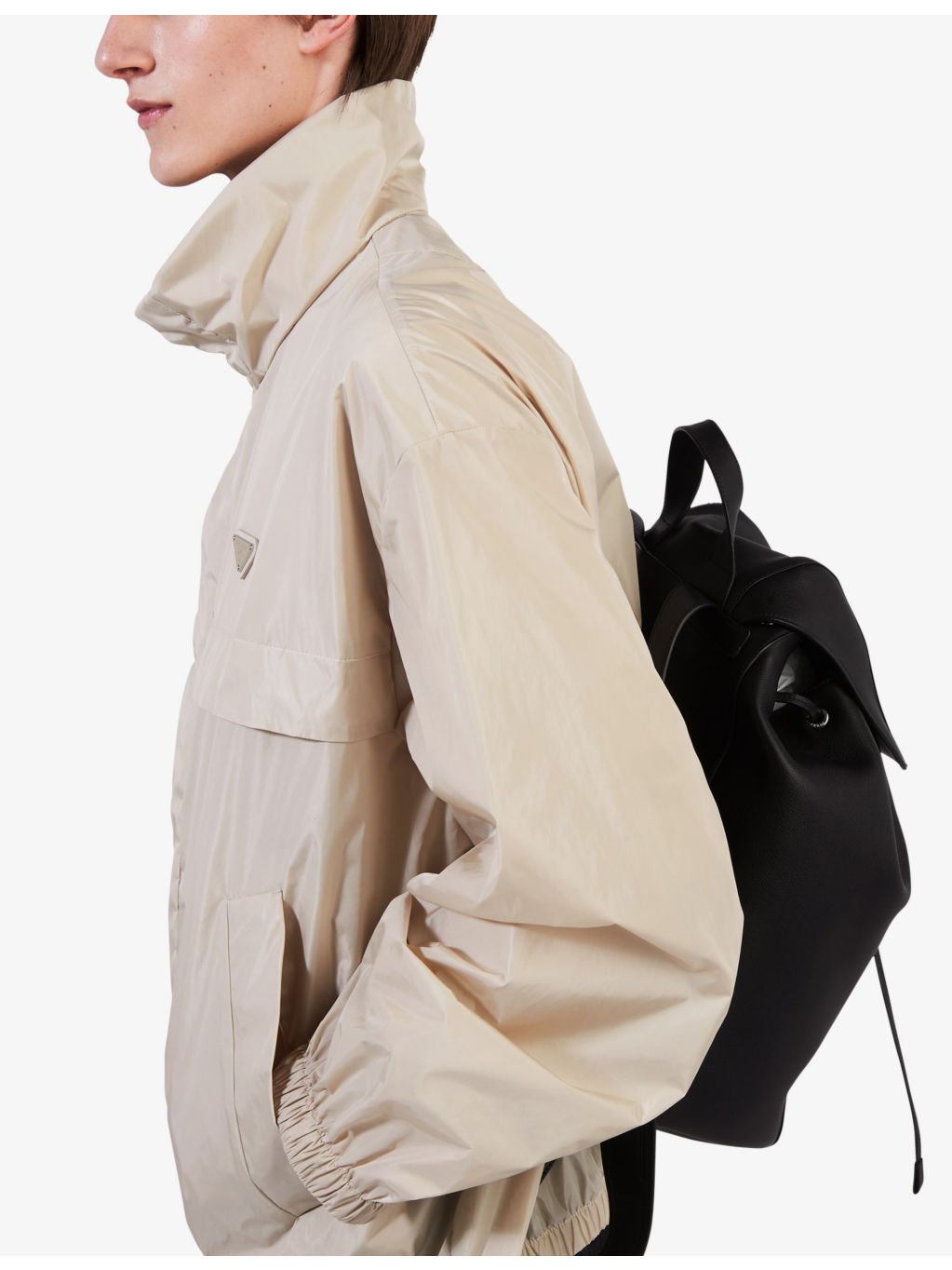 Logo-embroidered funnel-neck nylon jacket - 5