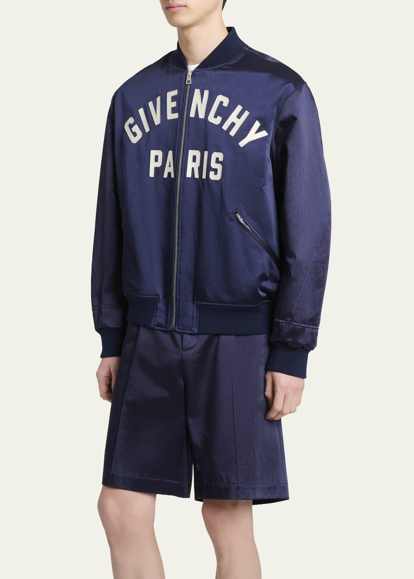 Men's Satin Logo Bomber Jacket - 4