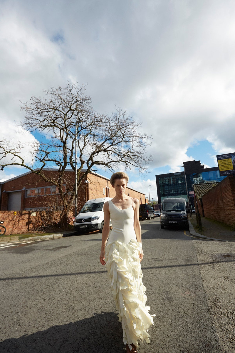 MULTI RECTANGLE MAXI DRESS WITH FRONT AND BACK SLITS IVORY 13
