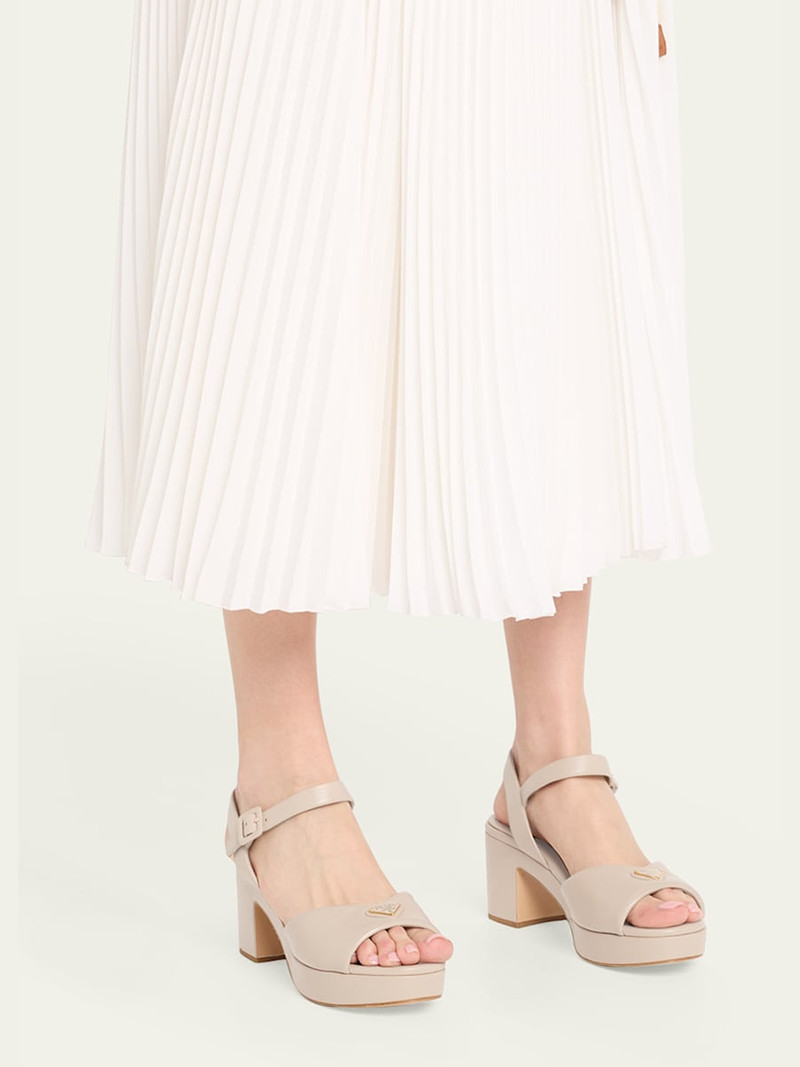 Prada Soft Nappa Ankle Strap Platform Sandals outlook