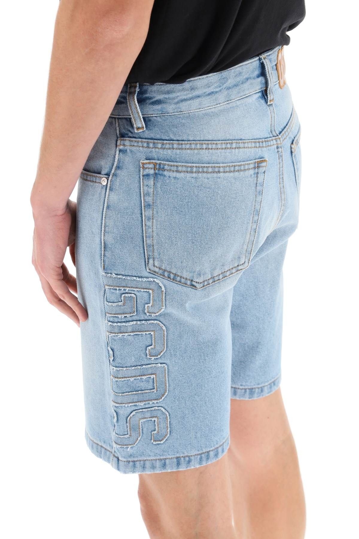 DENIM SHORTS WITH LOGO PATCH - 5