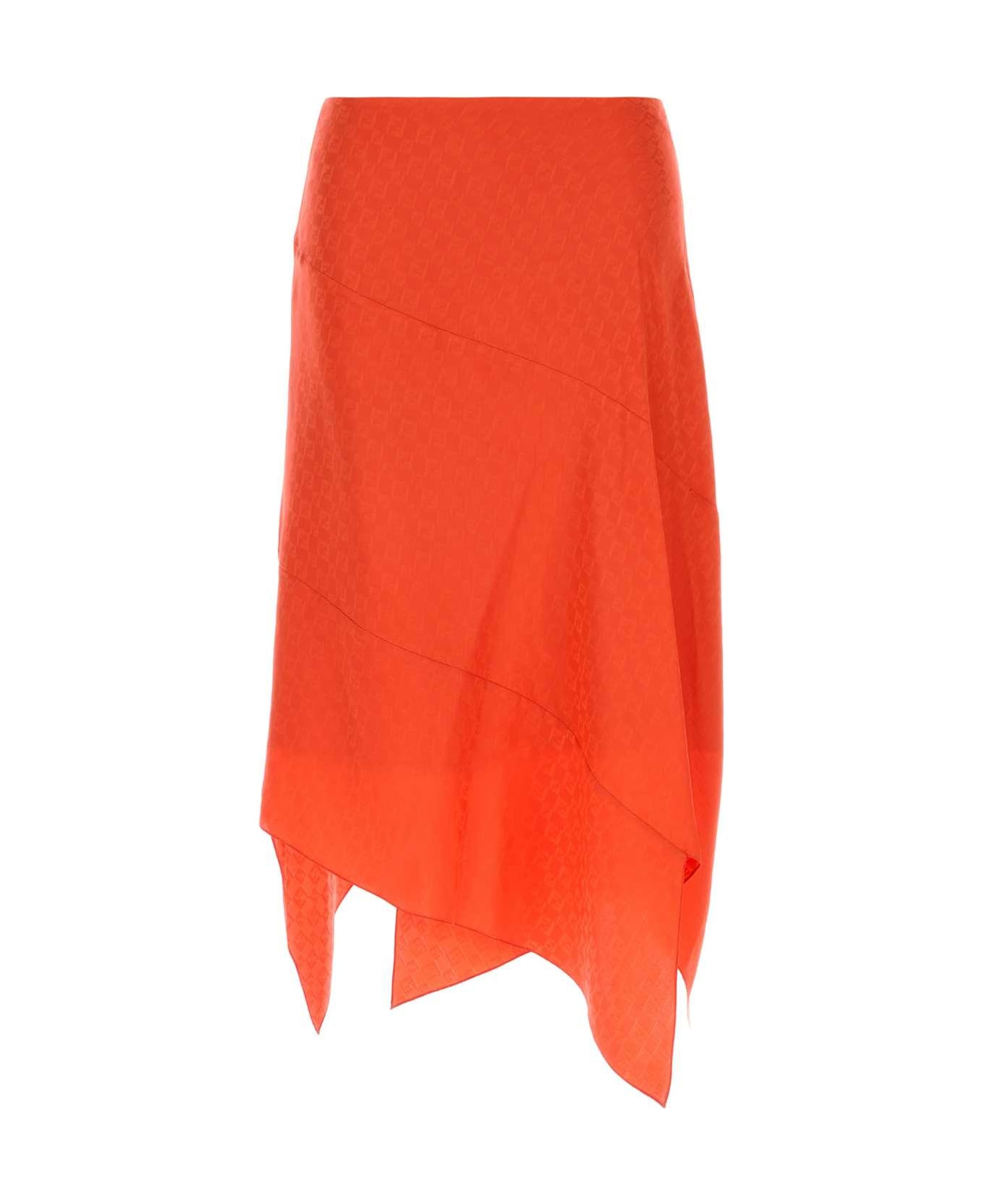 Coral Silk Skirt - 1