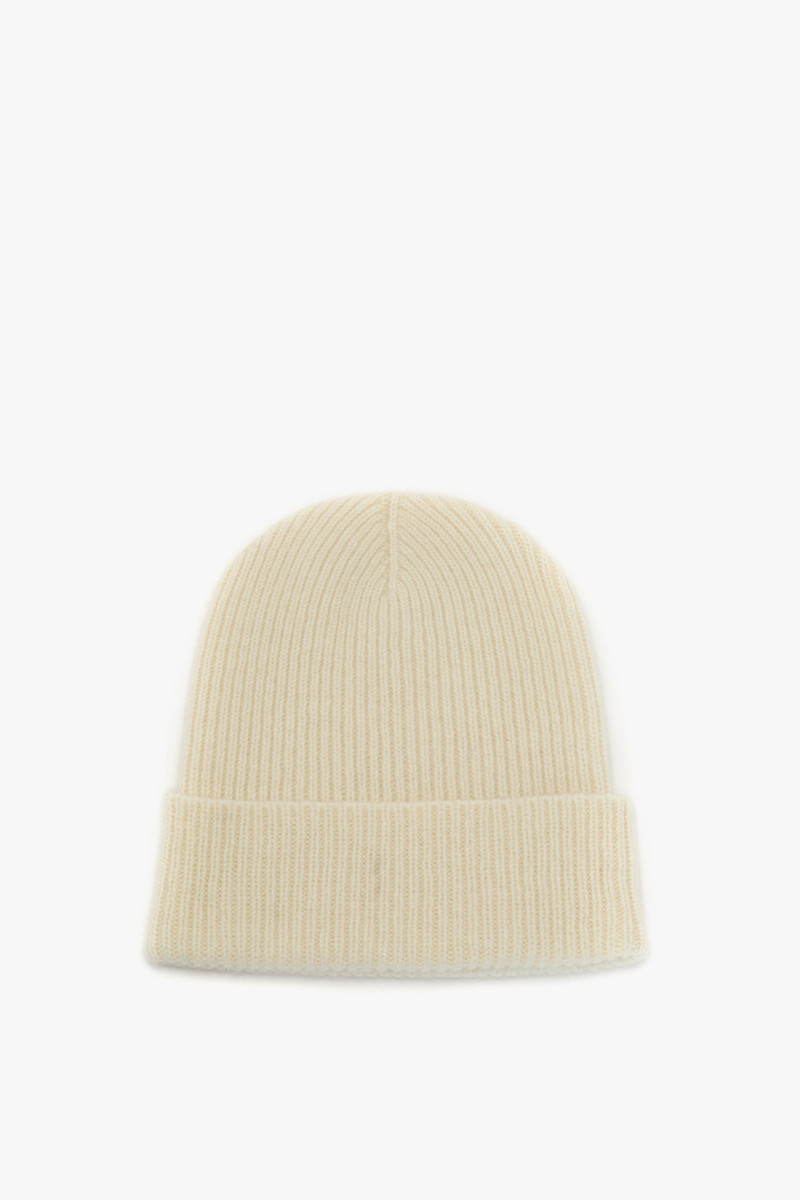 Logo Patch Beanie In Ivory-Camel 6