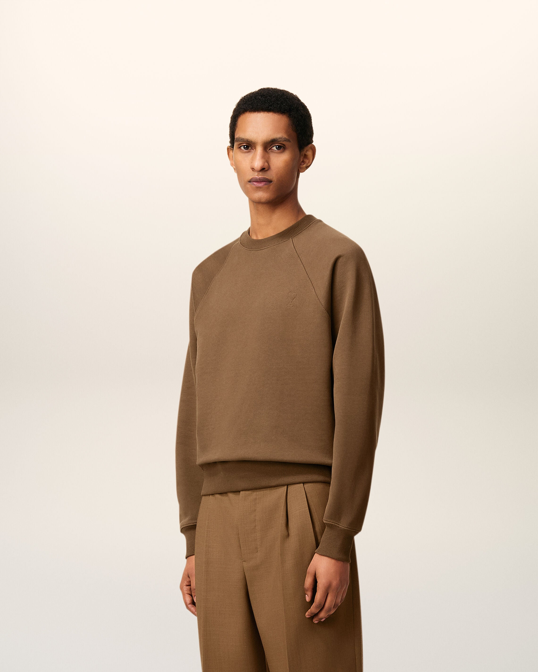 BROWN COTTON AMI DE COEUR SWEATSHIRT - 6