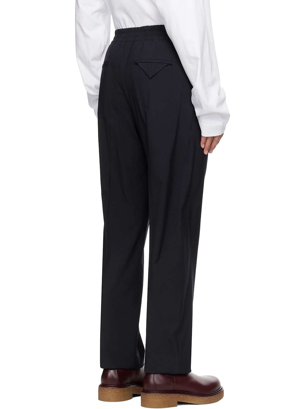 Navy Fine Wool Trousers - 3