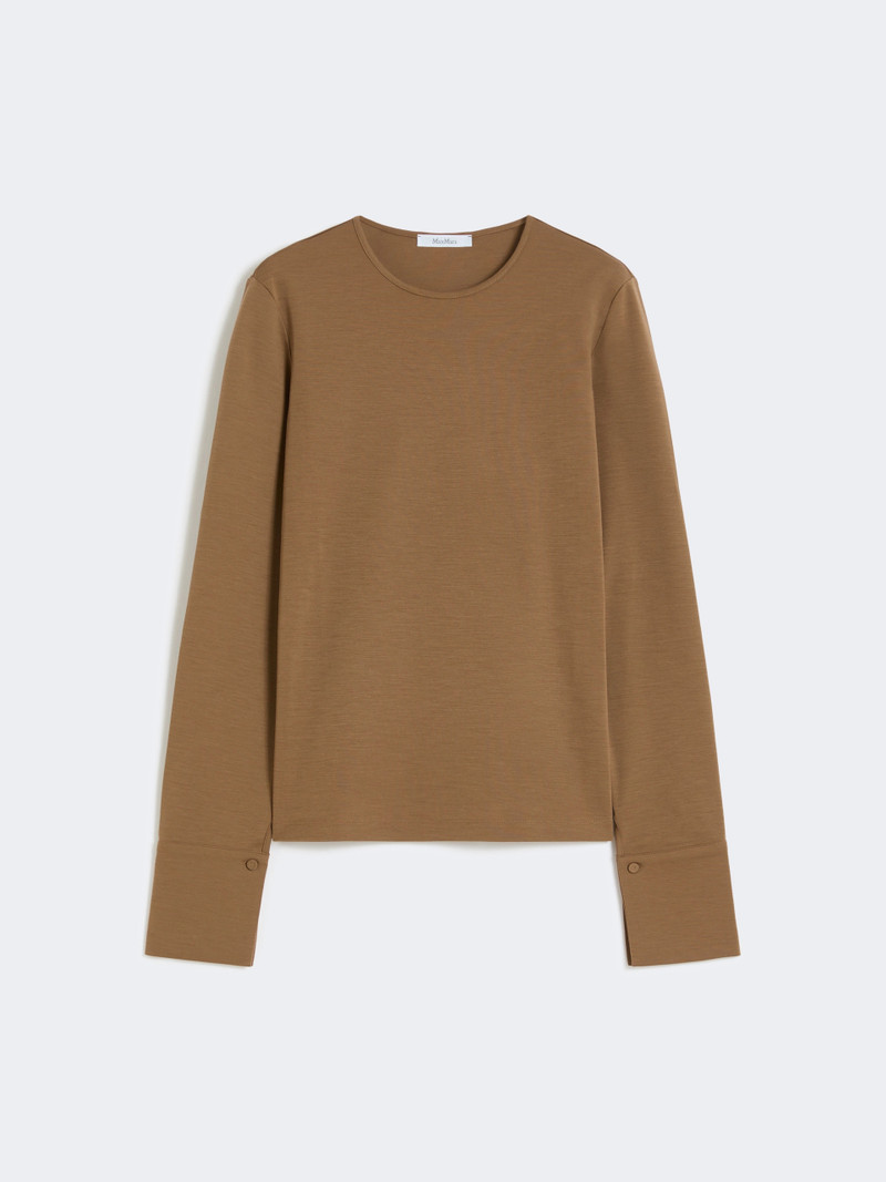 MADRE Wool jersey T-shirt - TOBACCO 1