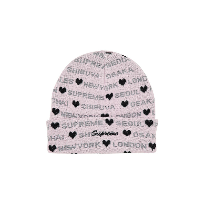 Supreme Hearts Beanie 'Light Pink' - 1