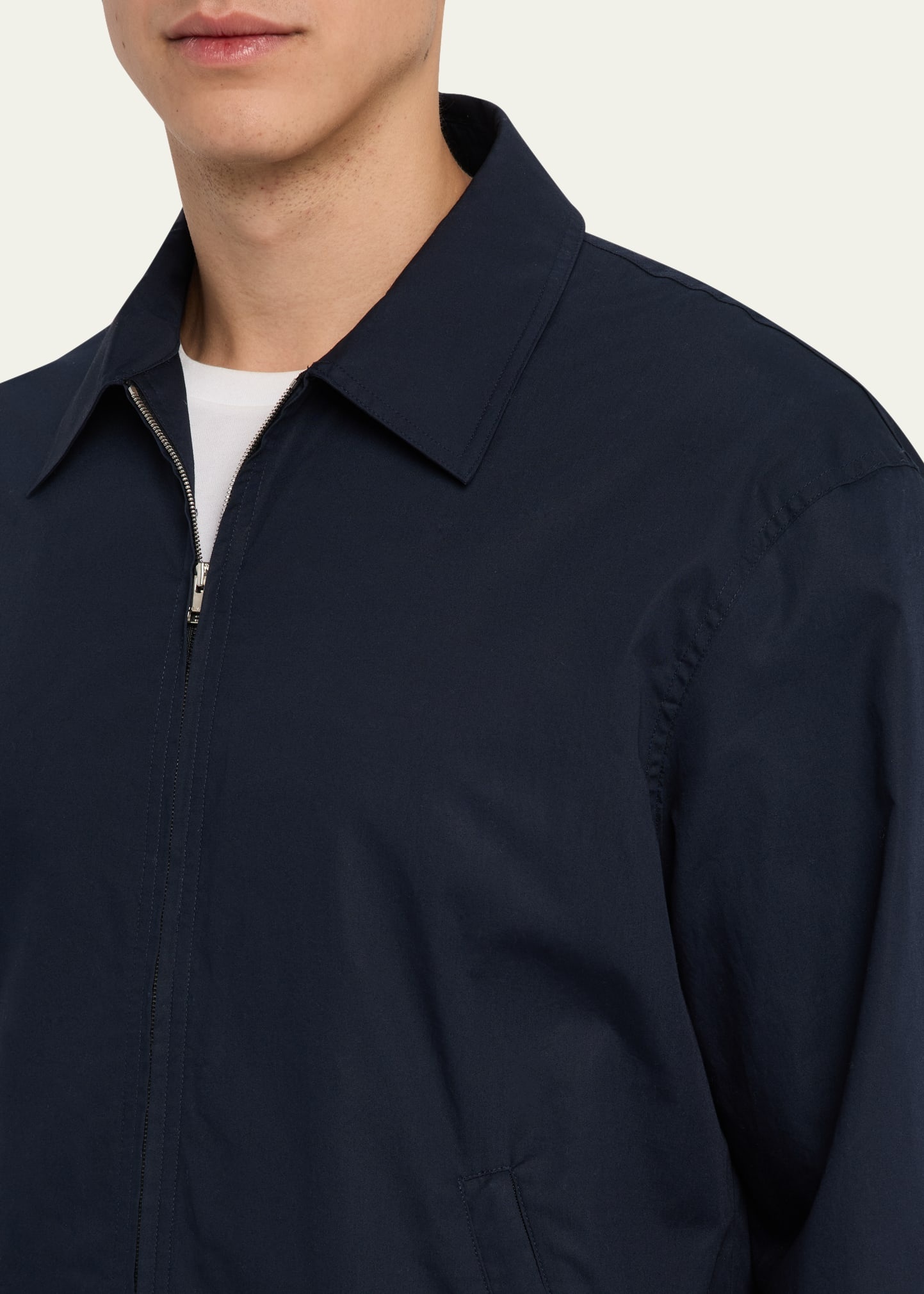 Men's Zip-Front Cotton Poplin Jacket - 5