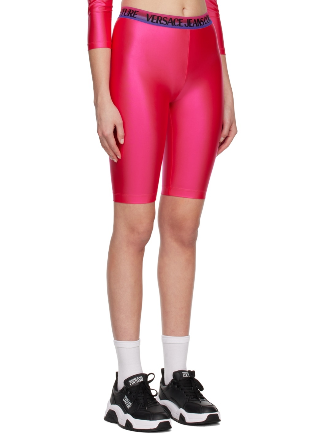 Pink Shiny Bike Shorts - 2