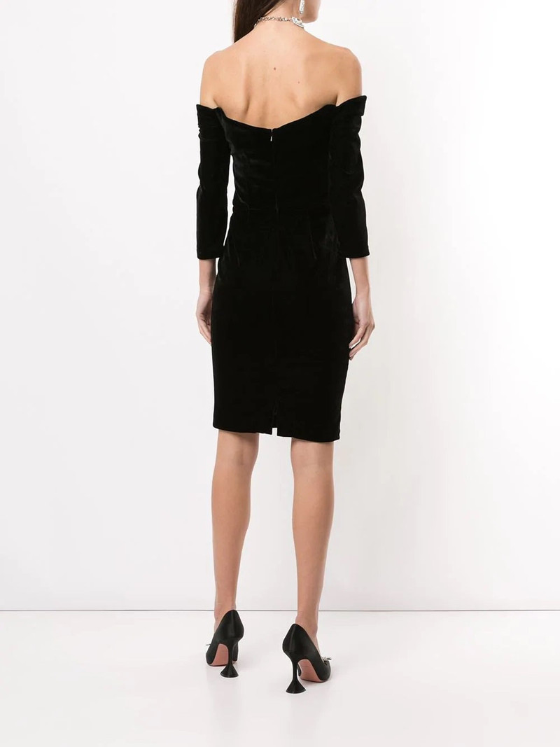 VELVET OFF THE SHOULDER COCKTAIL MINI DRESS 3