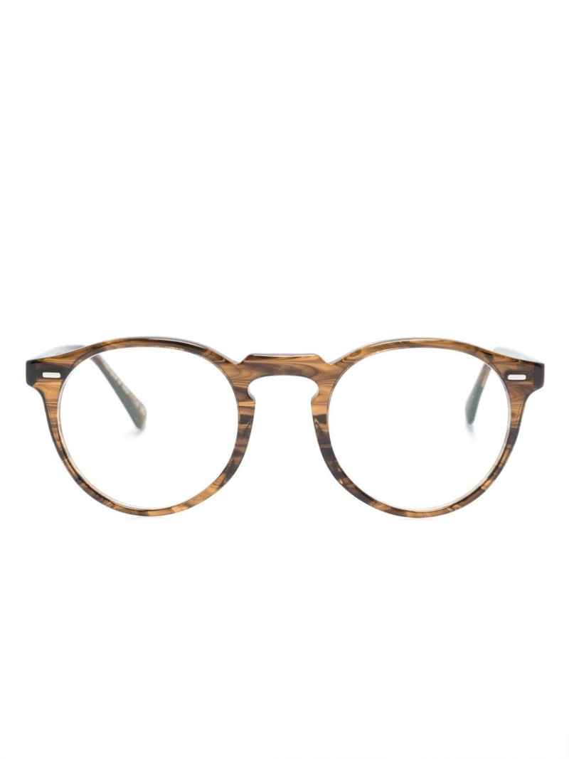patterned round-frame glasses 1