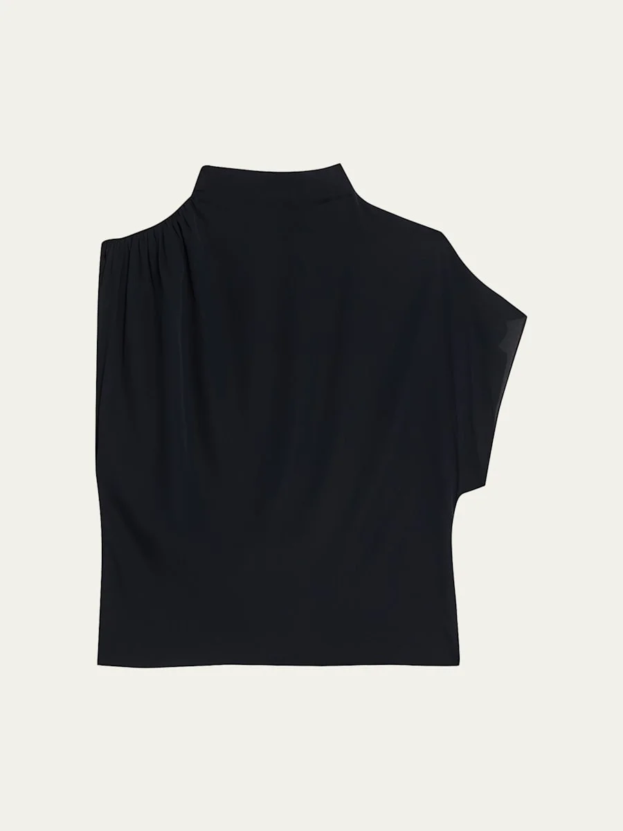 Wish You Would Draped Silk Georgette Blouse - 1