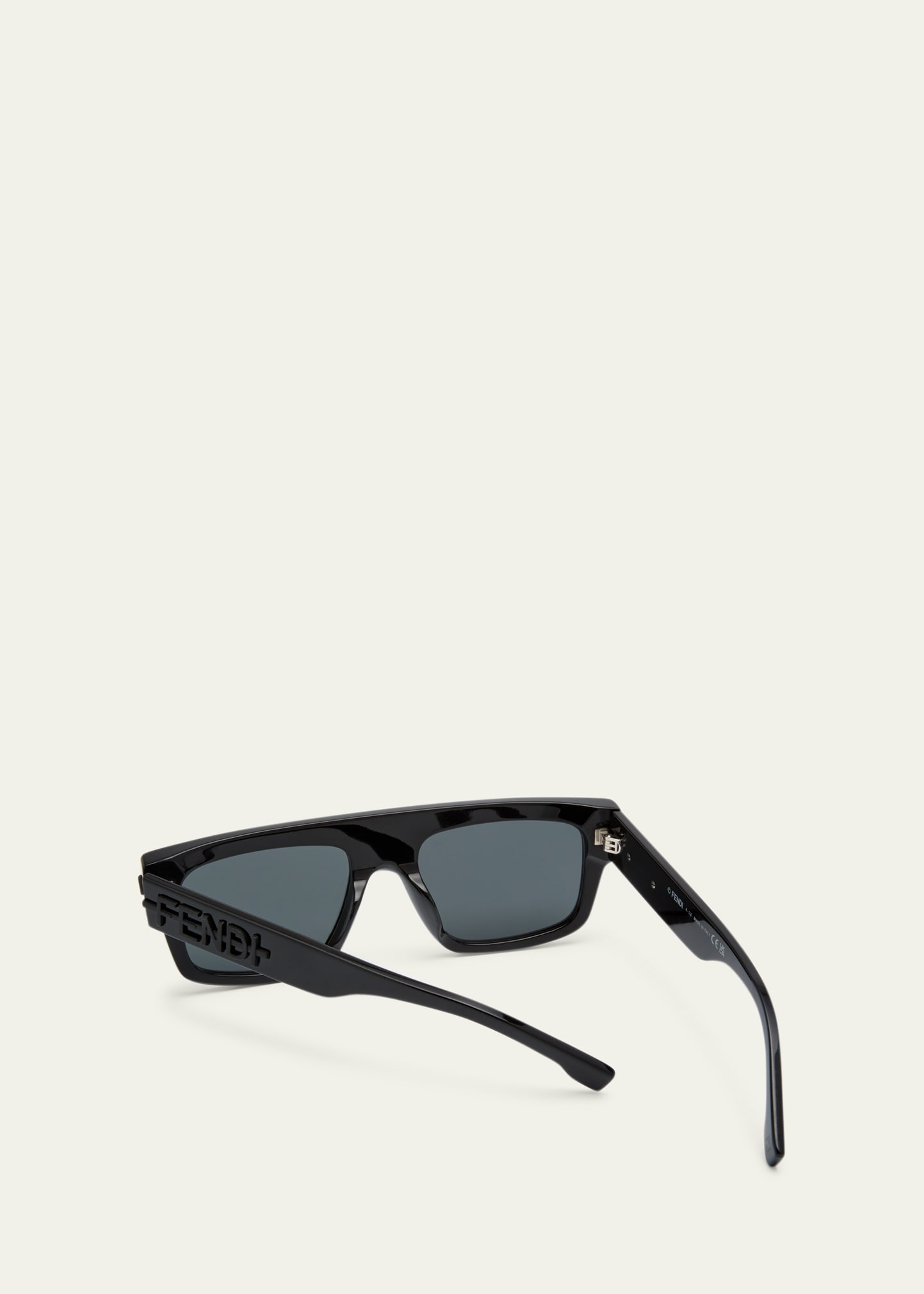 Fendi Men's Raised Logo Rectangle Sunglasses