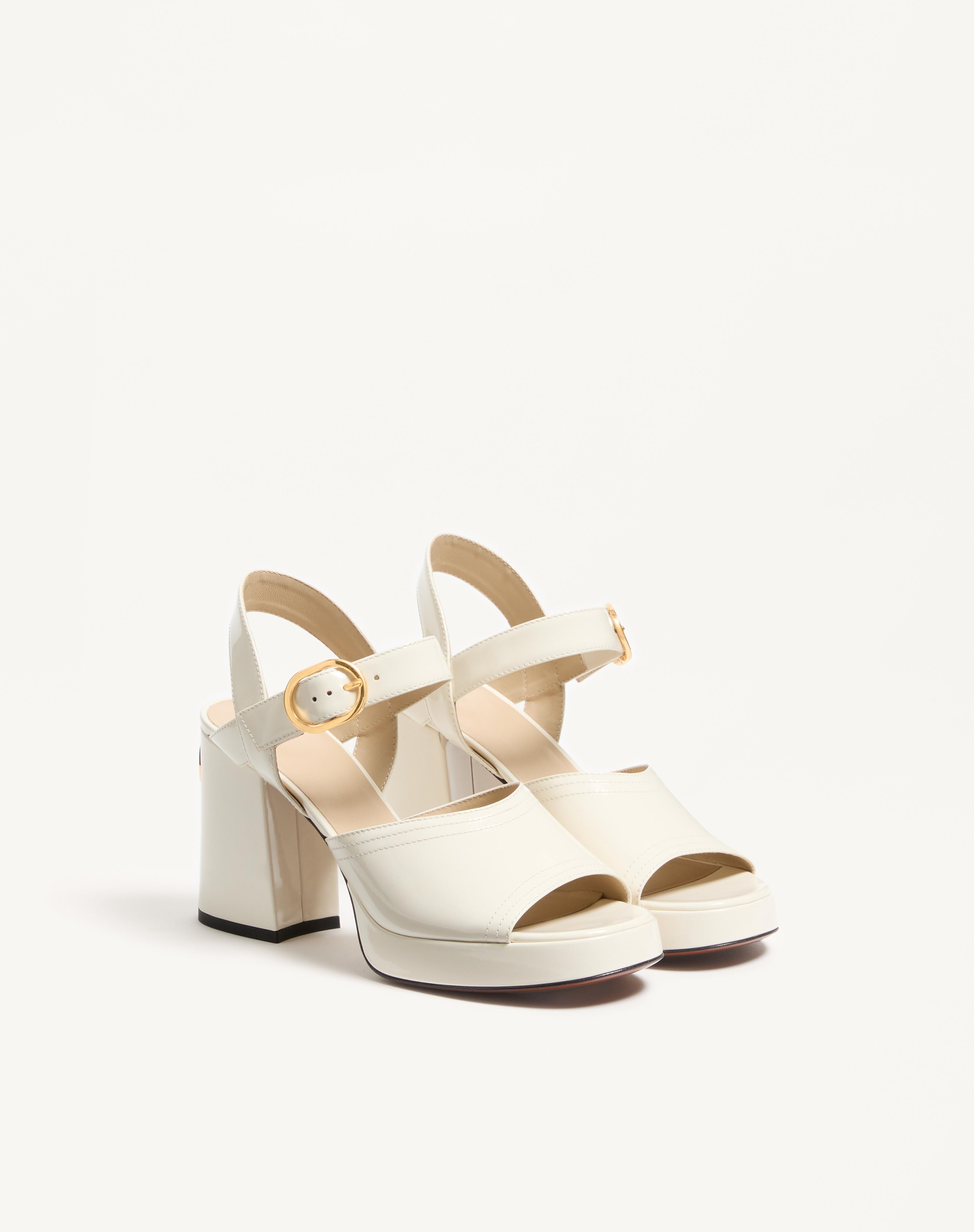 FAWCETTE PLATFORM SANDAL IN POLISHED CALFSKIN 100MM - 3