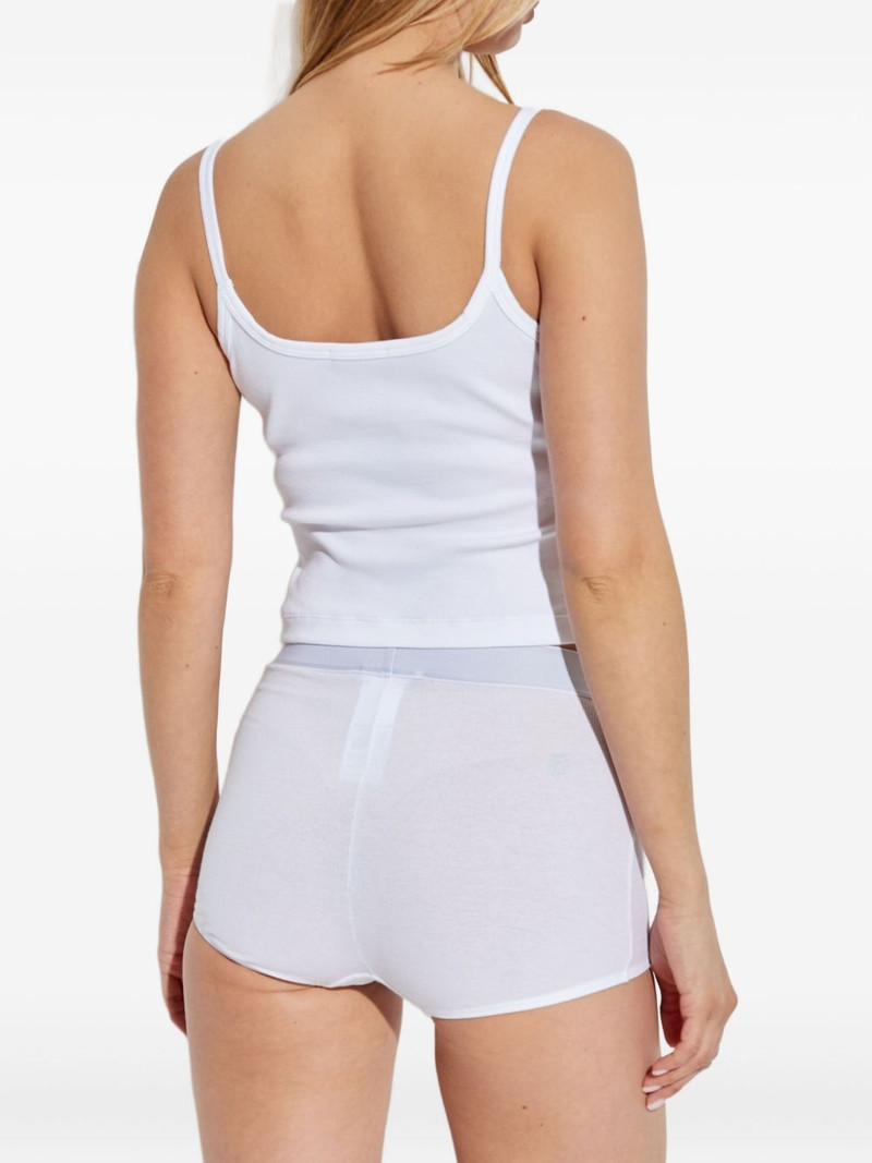 VERSACE logo-embroidered ribbed top outlook