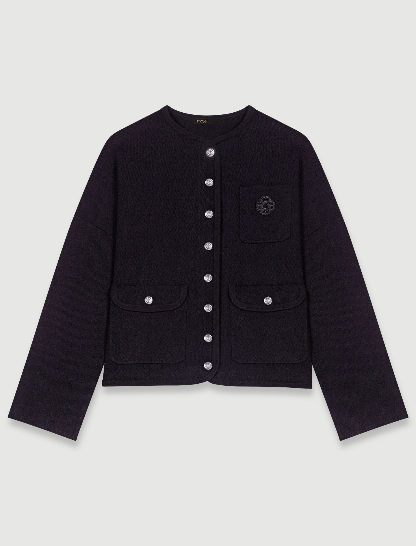 Cropped knit cardigan - 1